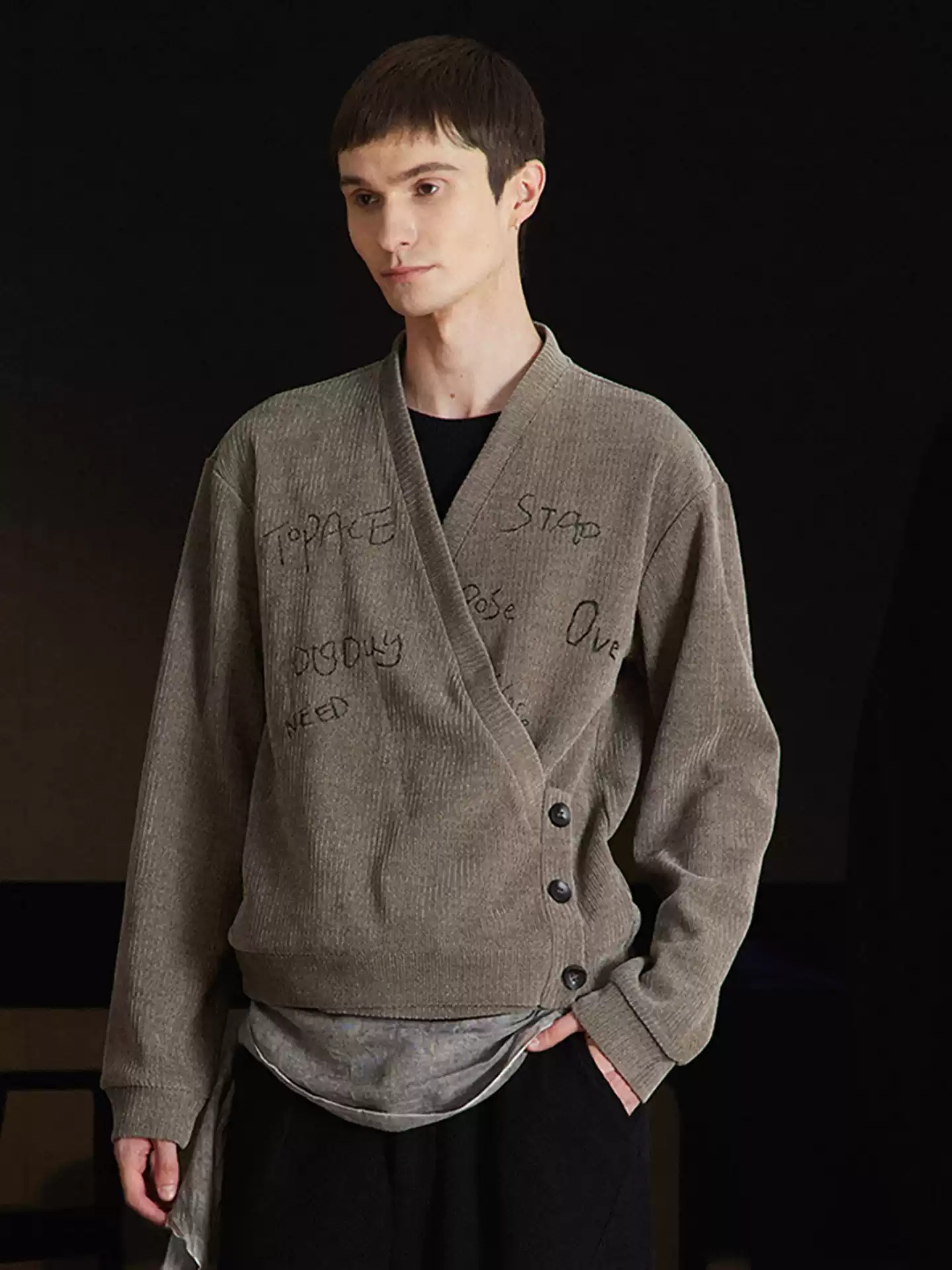 Stripe Embroidery Button Desig - Mens Fashion Style avis et prix