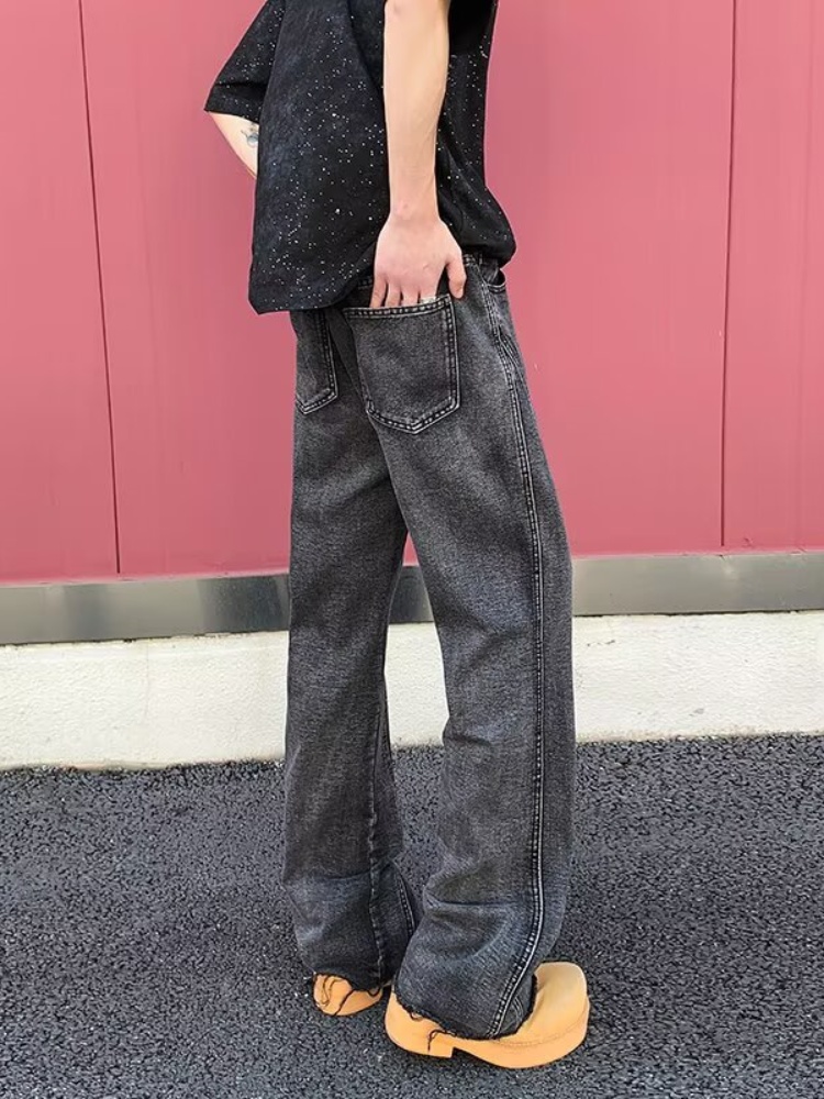 2025 Pantalon Y2K Fashion Blac - Men'S Fashion Grey Jeans avis et prix