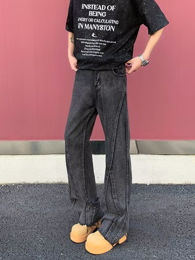 2025 Pantalon Y2K Fashion Blac - Men'S Fashion Grey Jeans avis et prix