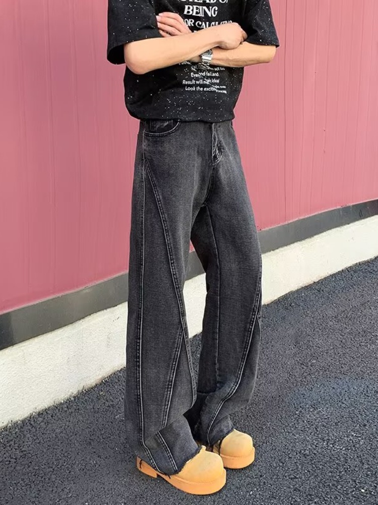 2025 Pantalon Y2K Fashion Blac - Men'S Fashion Grey Jeans avis et prix