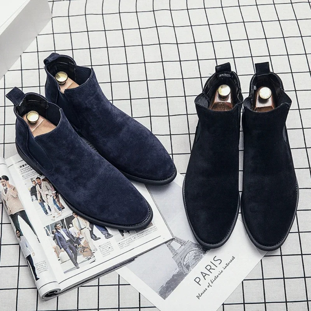 Chelsea Boots Men Blue Faux Su - Mens Fashion Zapatos avis et prix