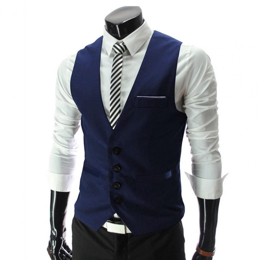 Men Vest Single Breasted Suit  - Formal Waistcoat Vest avis et prix