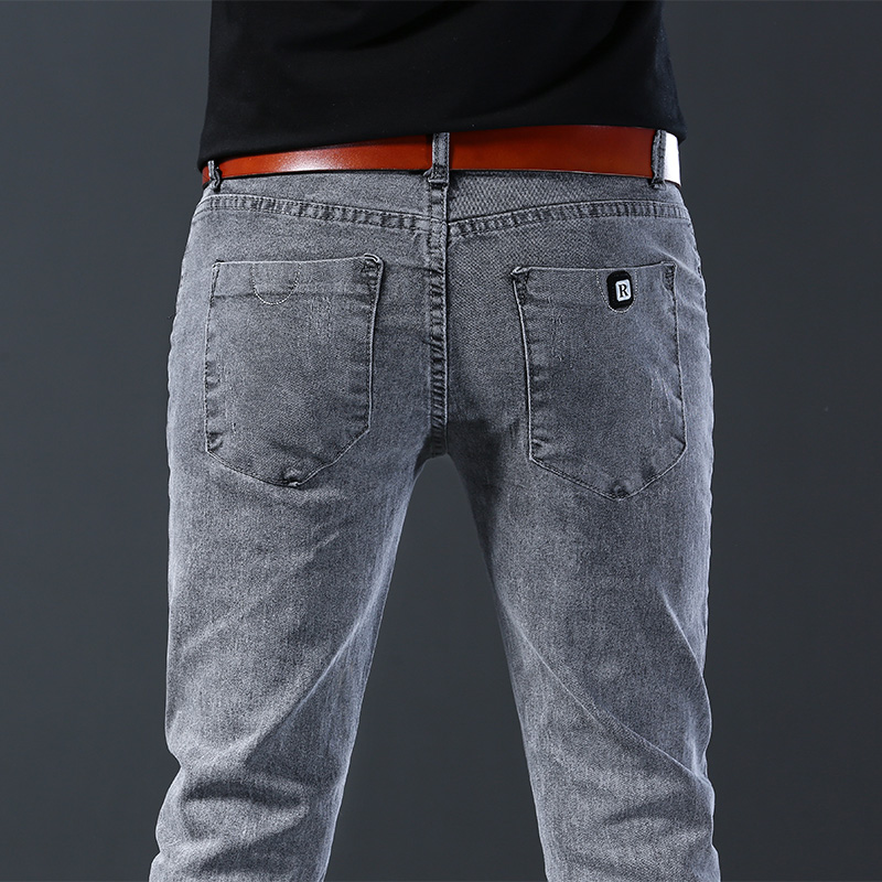 Men's Slim Elastic Grey Jeans  - Men'S Fashion Grey Jeans avis et prix