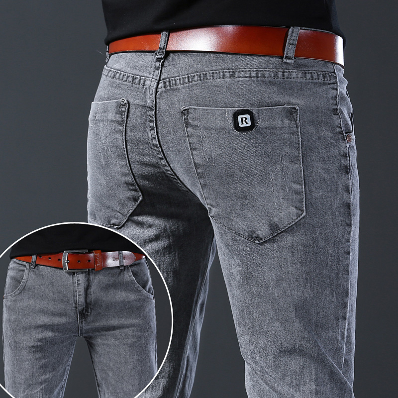 Men's Slim Elastic Grey Jeans  - Men'S Fashion Grey Jeans avis et prix
