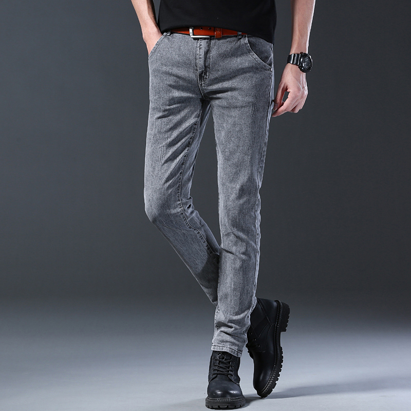 Men's Slim Elastic Grey Jeans  - Men'S Fashion Grey Jeans avis et prix
