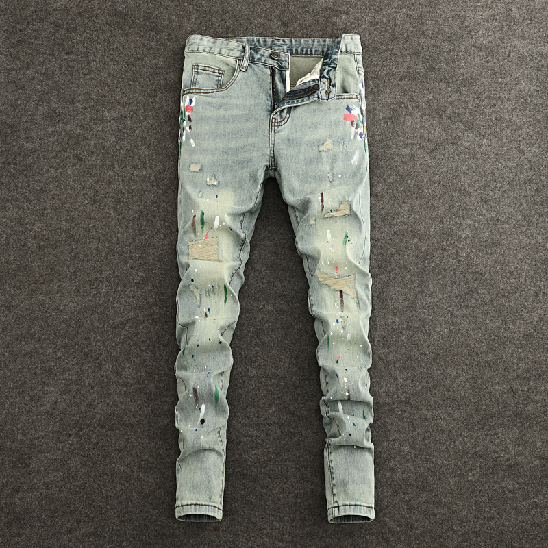 Y2K Fashion NewY2K Jeans Scrat - Men'S Fashion Grey Jeans avis et prix