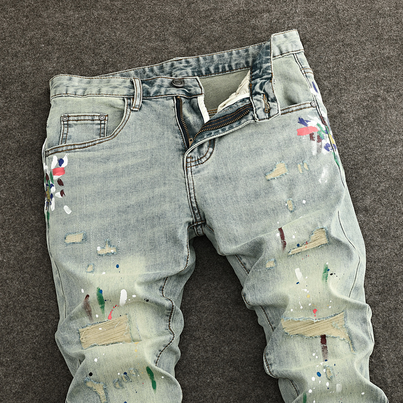 Y2K Fashion NewY2K Jeans Scrat - Men'S Fashion Grey Jeans avis et prix