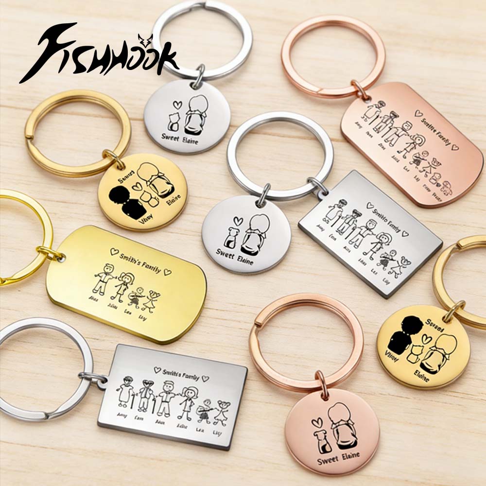 Family Personalized Keychain C - Men'S Fashion Gold Chain avis et prix