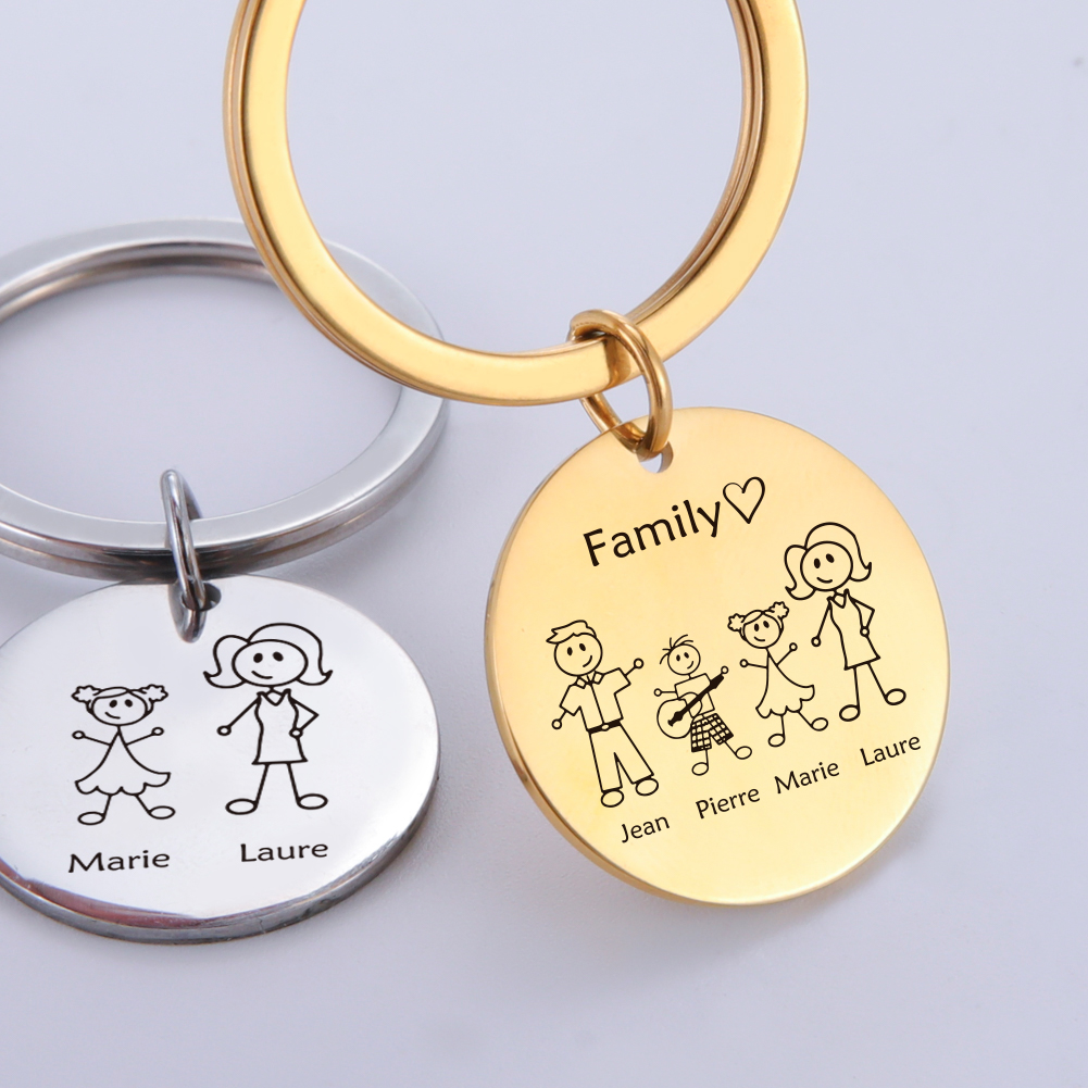 Family Personalized Keychain C - Men'S Fashion Gold Chain avis et prix