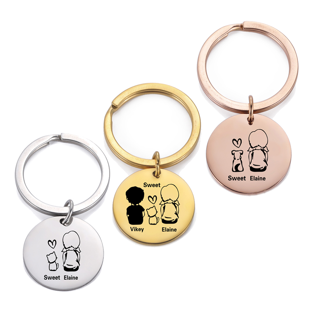 Family Personalized Keychain C - Men'S Fashion Gold Chain avis et prix