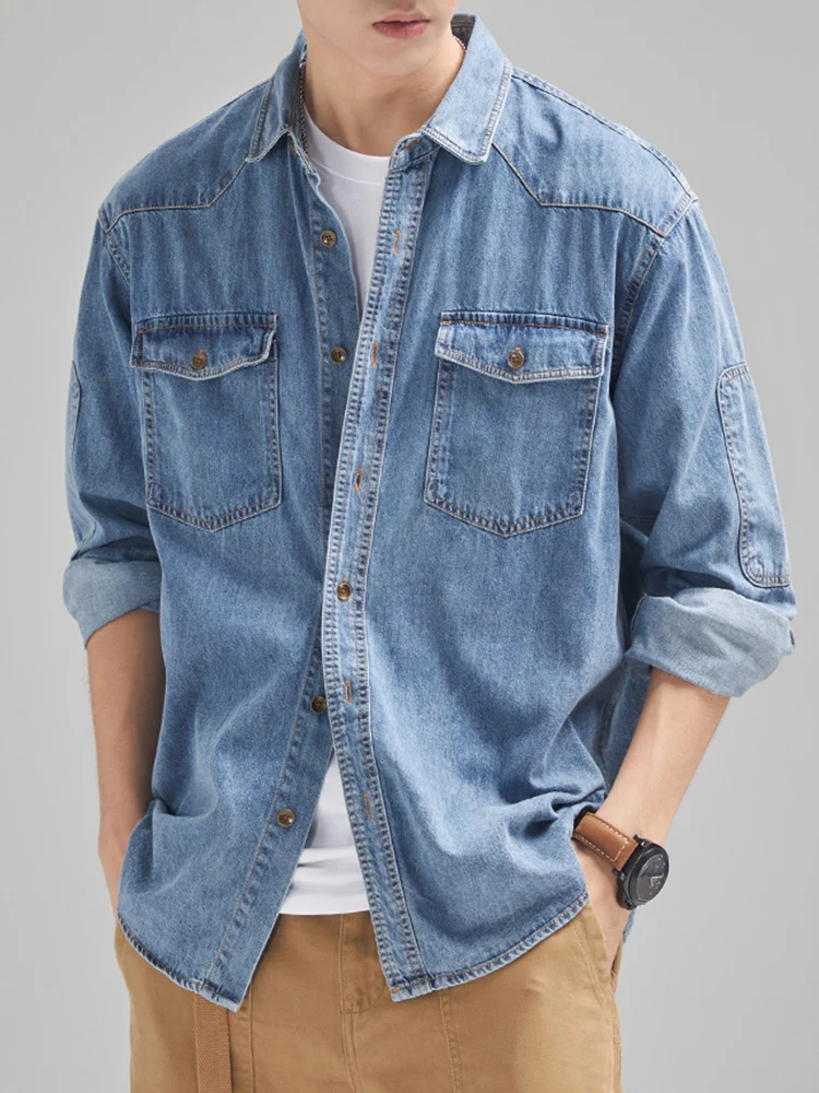 Streetwear Mens Denim Shirts F - Jeans Shirt Fashion For Men avis et prix