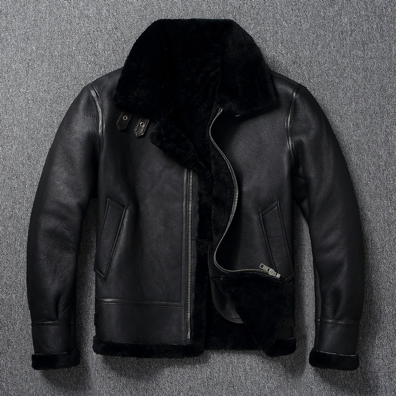 Genuine Leather Jacket Winter  - Bomber Jacket Men avis et prix