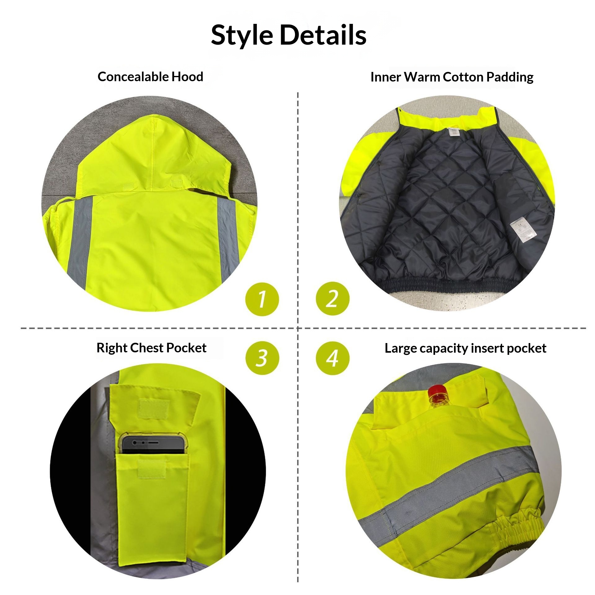 Winter High Visibility Warm Ja - Bomber Jacket Men avis et prix