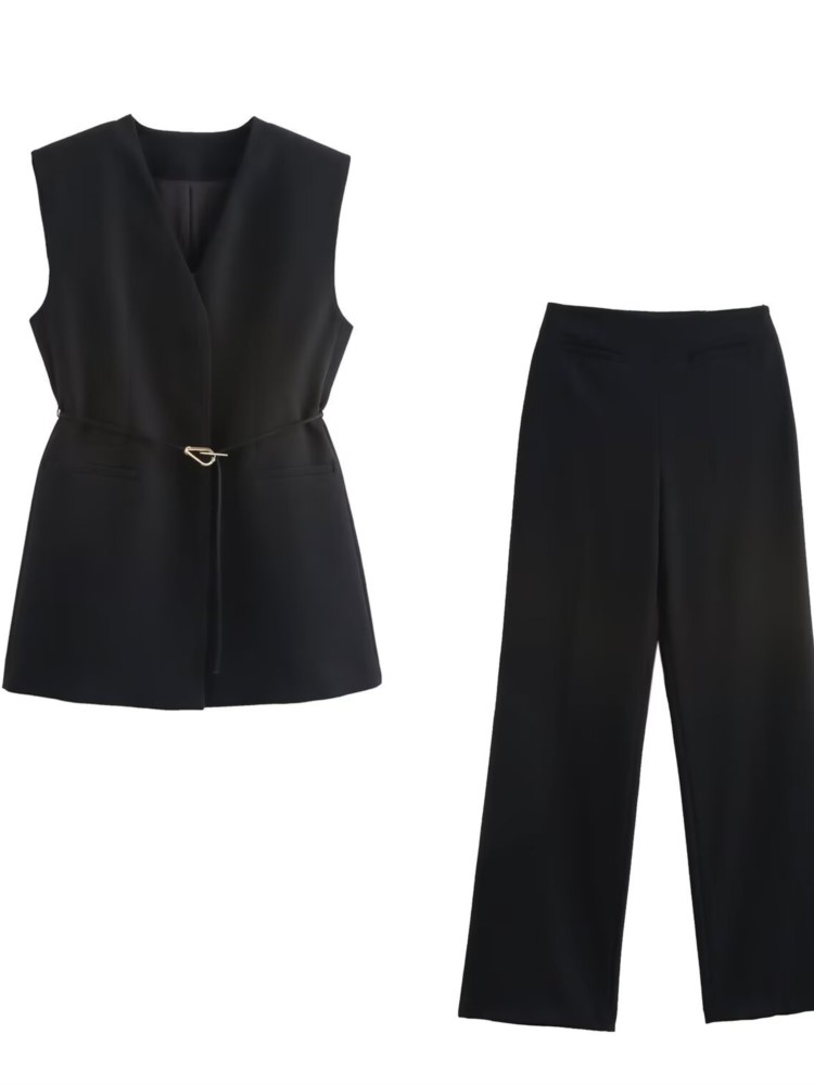 Ladies Solid Color Two Piece S - Formal Waistcoat Vest avis et prix