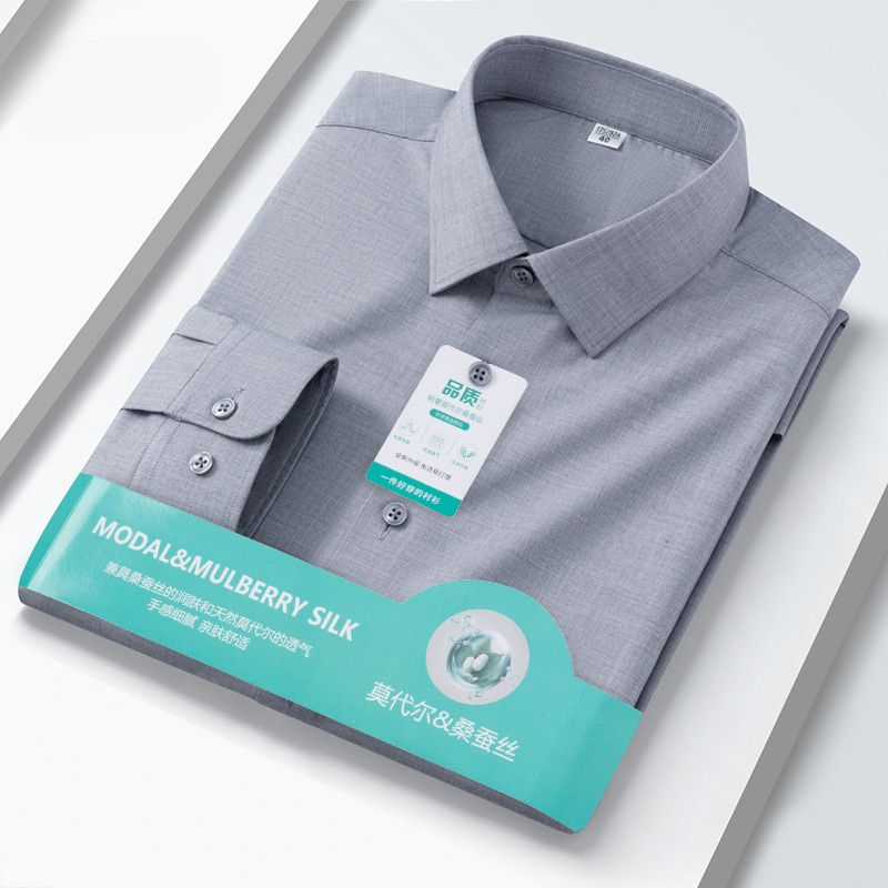 New in shir Silk elastic solid - Mens Fashion Dress Shirts avis et prix