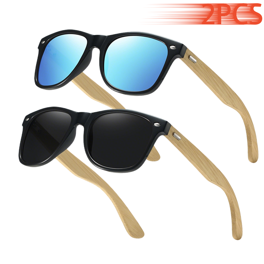 2PCS Classic Vintage Bamboo Wo - Fashion Men Vogue avis et prix