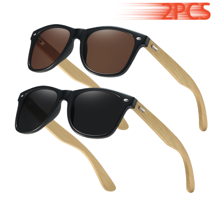 2PCS Classic Vintage Bamboo Wo - Fashion Men Vogue avis et prix