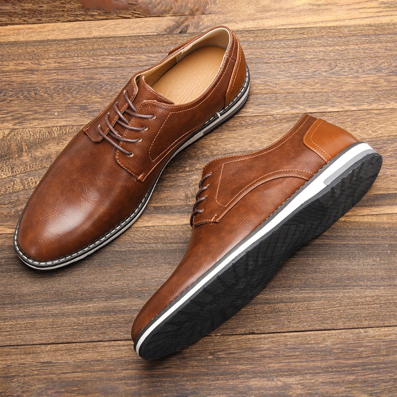 Men's Casual Leather Shoes Fas - Mens Fashion Zapatos avis et prix
