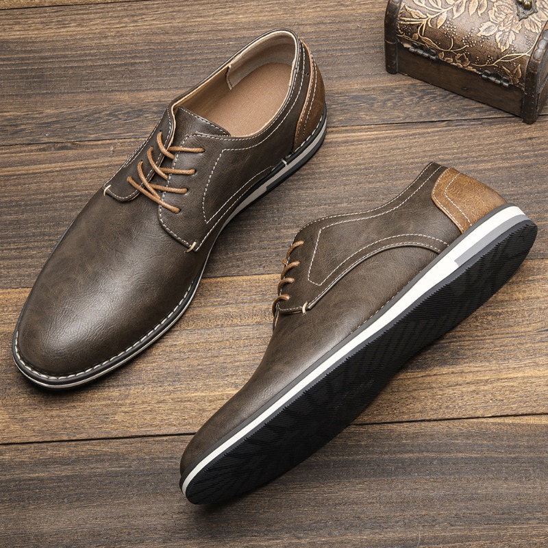 Men's Casual Leather Shoes Fas - Mens Fashion Zapatos avis et prix