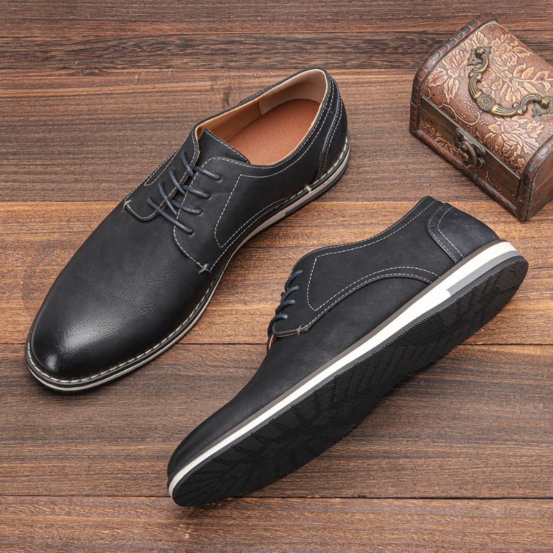Men's Casual Leather Shoes Fas - Mens Fashion Zapatos avis et prix