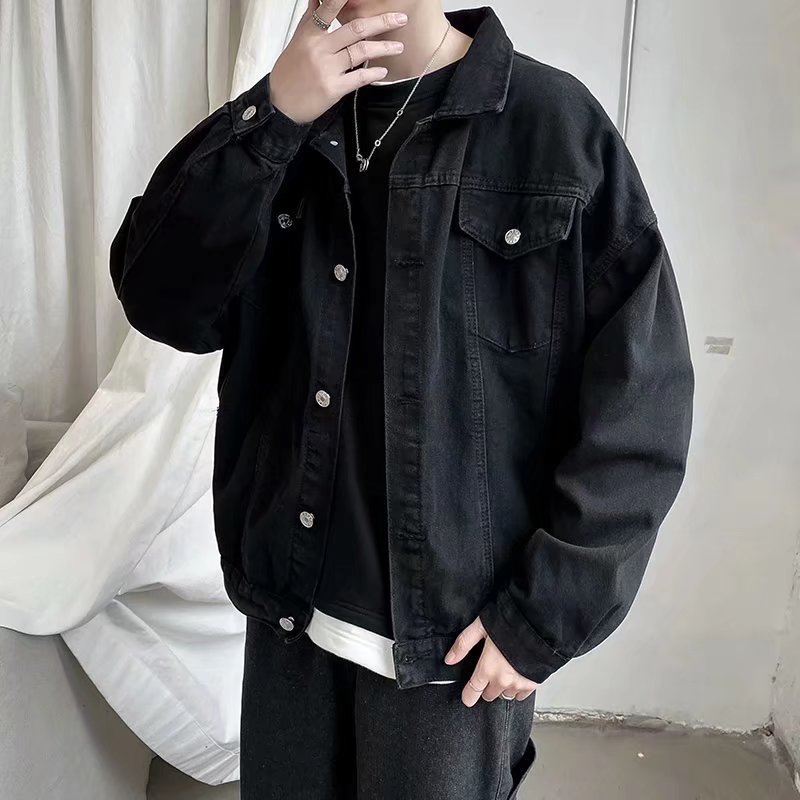 Black Denim Short Jacket Men J - Bomber Jacket Men avis et prix
