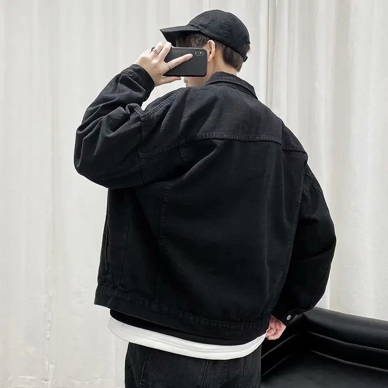 Black Denim Short Jacket Men J - Bomber Jacket Men avis et prix