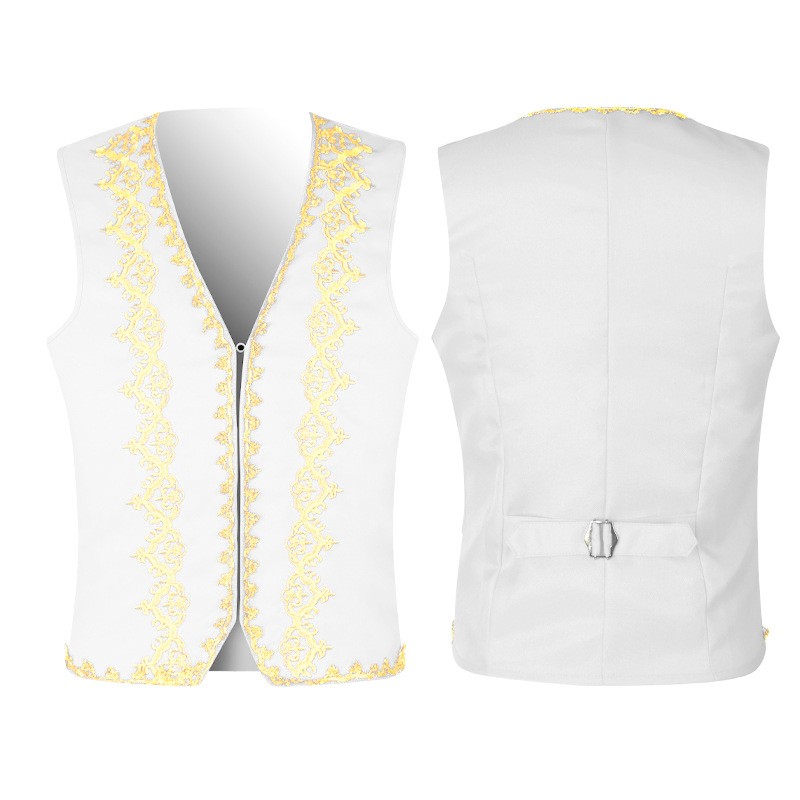 Men's European Style Gold Embe - Formal Waistcoat Vest avis et prix