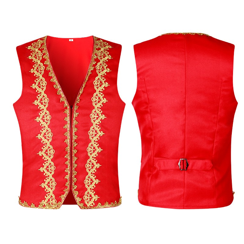 Men's European Style Gold Embe - Formal Waistcoat Vest avis et prix