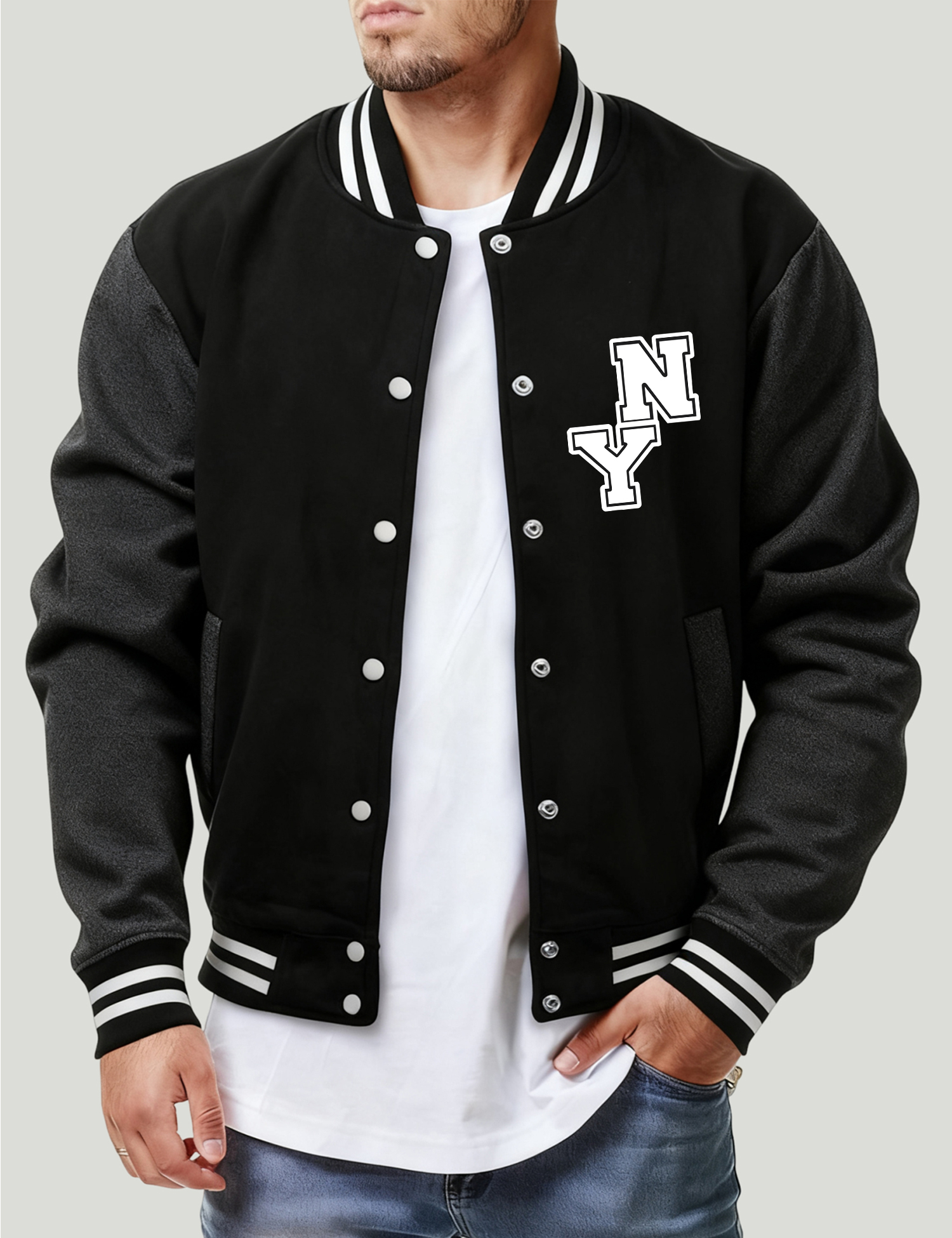 New York City Art Word Printed - Mens Fashion Baseball Jersey avis et prix