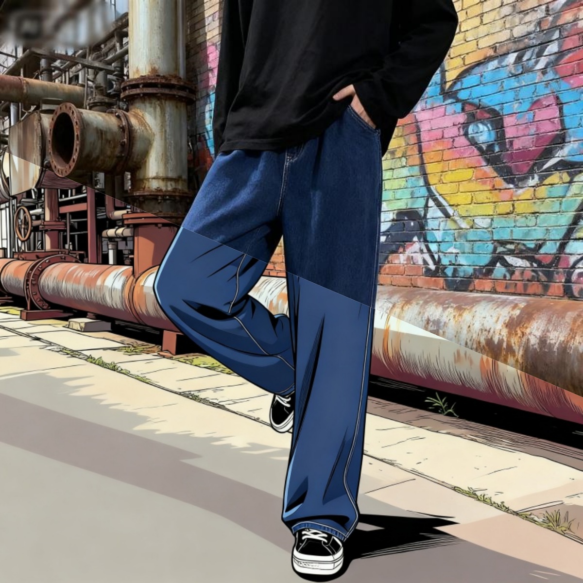 Korean Style Streetwear New Fa - Men'S Fashion Grey Jeans avis et prix
