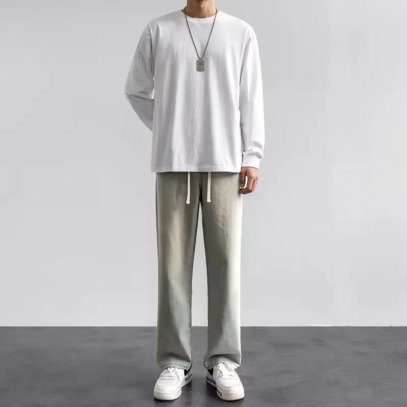 Korean Style Streetwear New Fa - Men'S Fashion Grey Jeans avis et prix