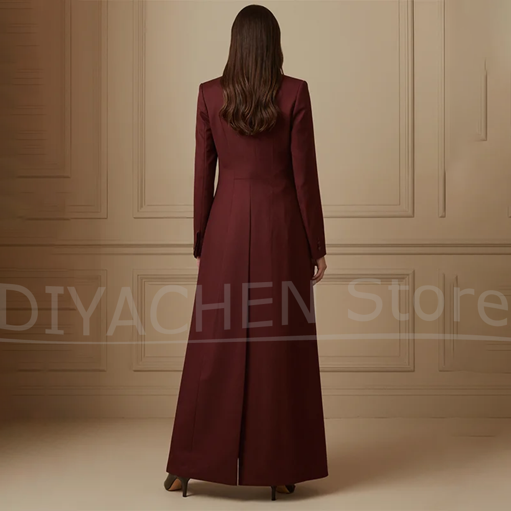 Women's Suit Set Burgundy Long - Formal Waistcoat Vest avis et prix