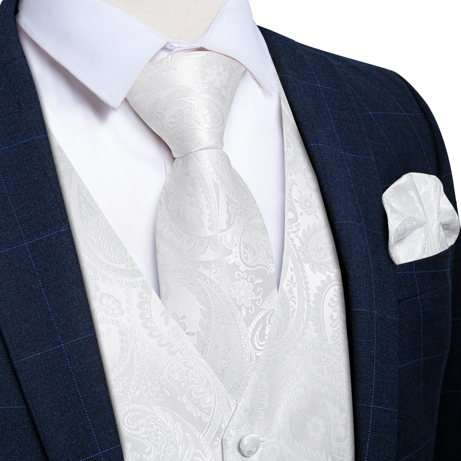 Pure White Wedding Vest for Ma - Formal Waistcoat Vest avis et prix