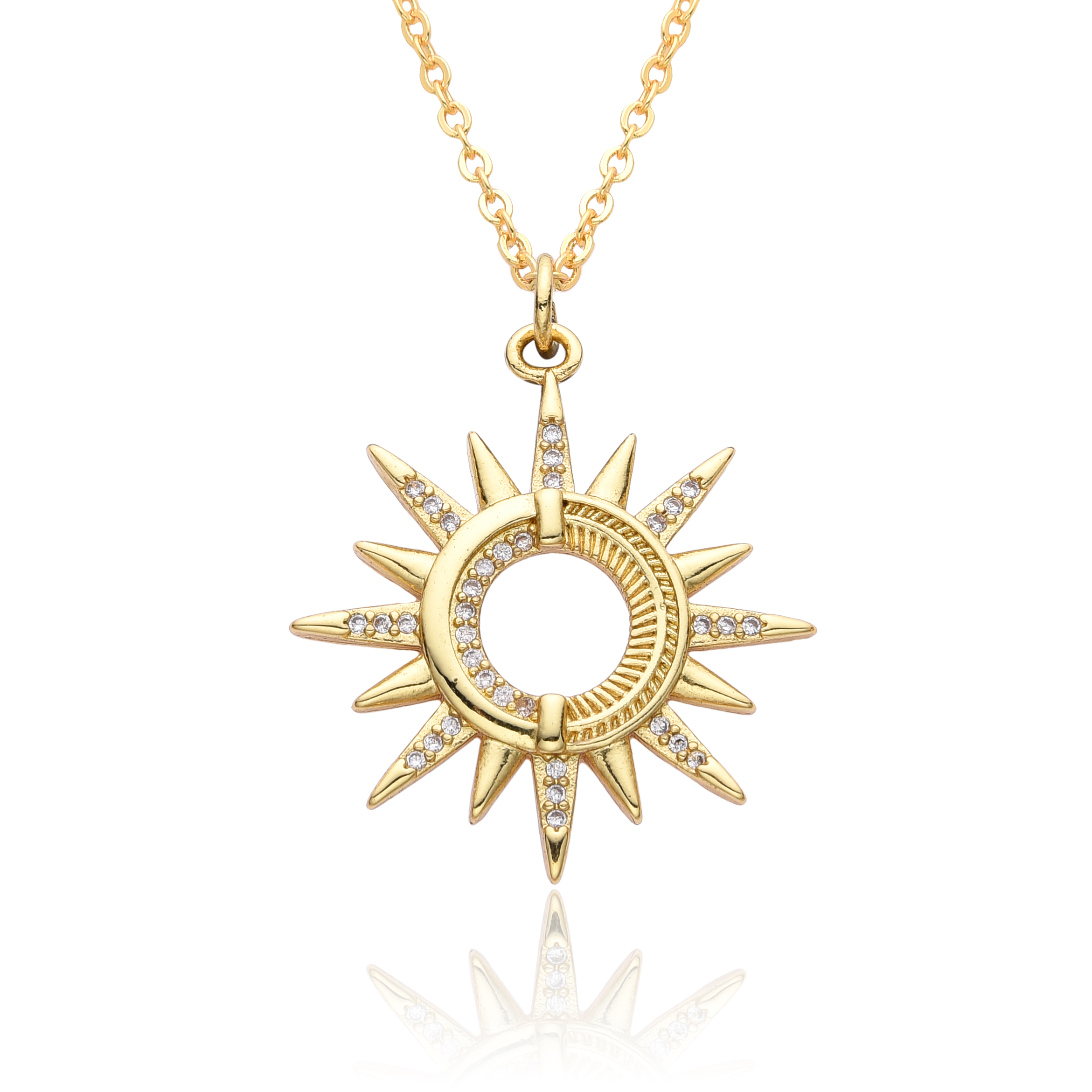 Y2K Gold Color Solar Sun Charm - Men'S Fashion Gold Chain avis et prix