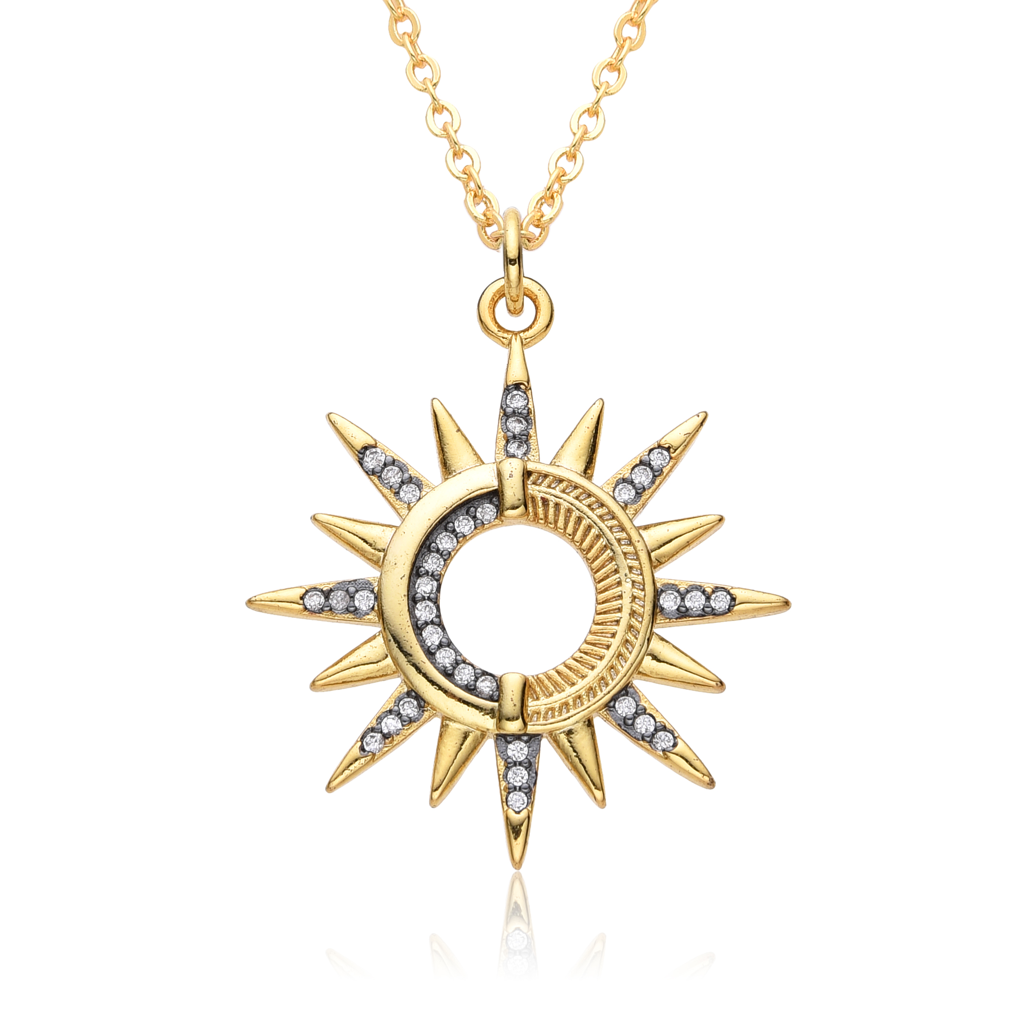 Y2K Gold Color Solar Sun Charm - Men'S Fashion Gold Chain avis et prix
