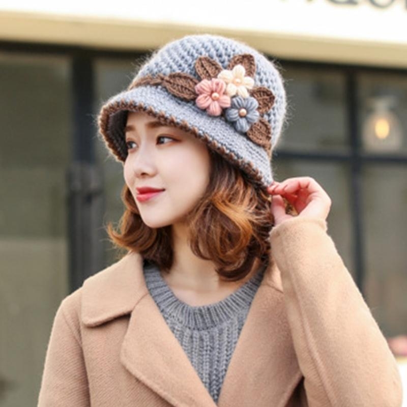 Fashion Knit Flower Bucket Hat - Mens Fashion Bucket Hat avis et prix