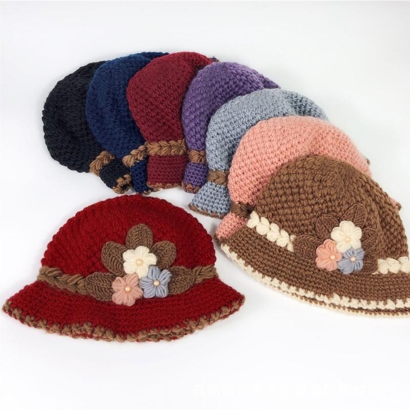 Fashion Knit Flower Bucket Hat - Mens Fashion Bucket Hat avis et prix