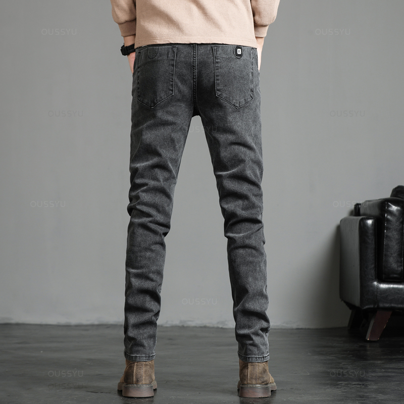 Autumn Winter Cotton Men's Cla - Men'S Fashion Grey Jeans avis et prix