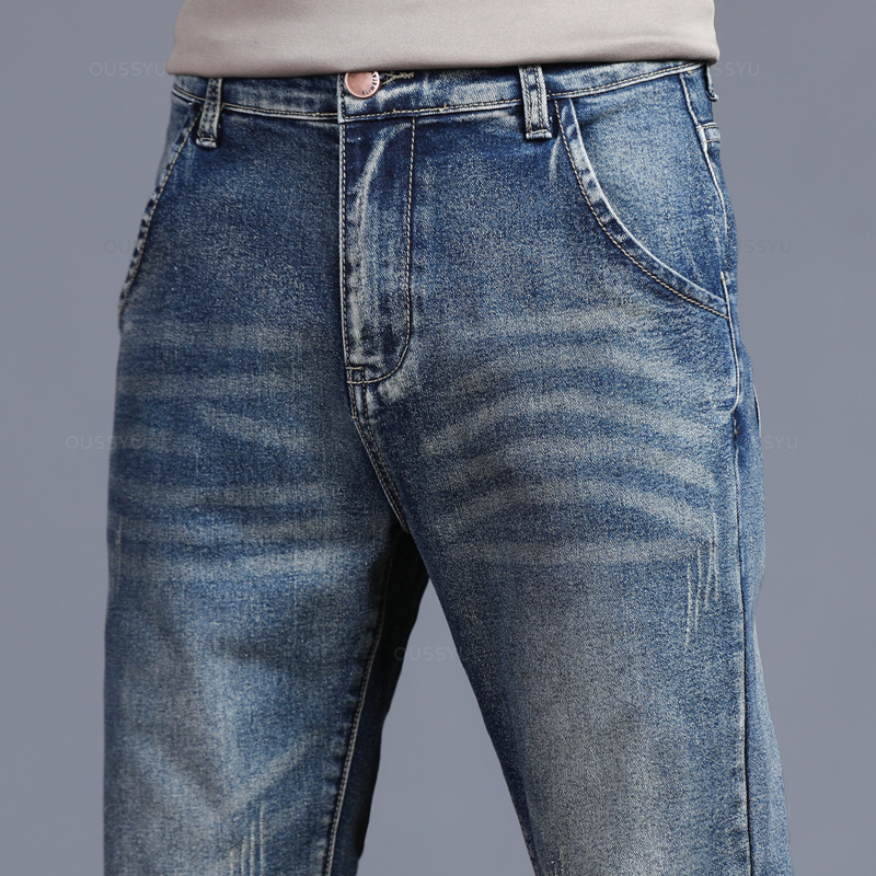 Autumn Winter Cotton Men's Cla - Men'S Fashion Grey Jeans avis et prix