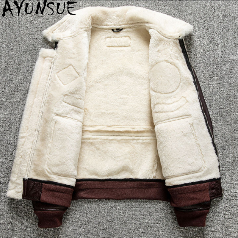 AYUNSUE Winter Leather Jacket  - Bomber Jacket Men avis et prix