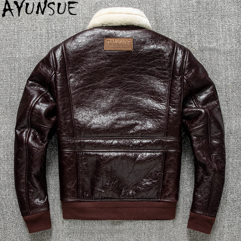AYUNSUE Winter Leather Jacket  - Bomber Jacket Men avis et prix