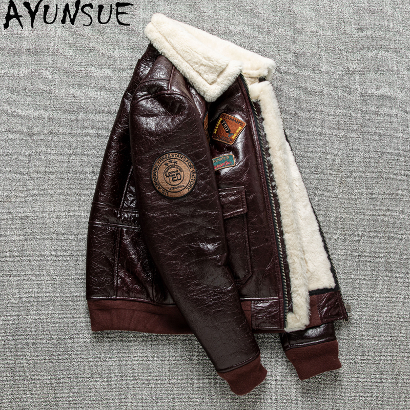 AYUNSUE Winter Leather Jacket  - Bomber Jacket Men avis et prix
