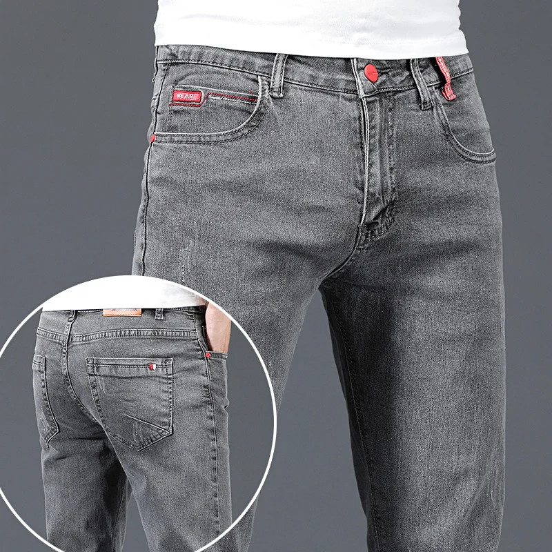 2024 New Men's Cotton Business - Men'S Fashion Grey Jeans avis et prix