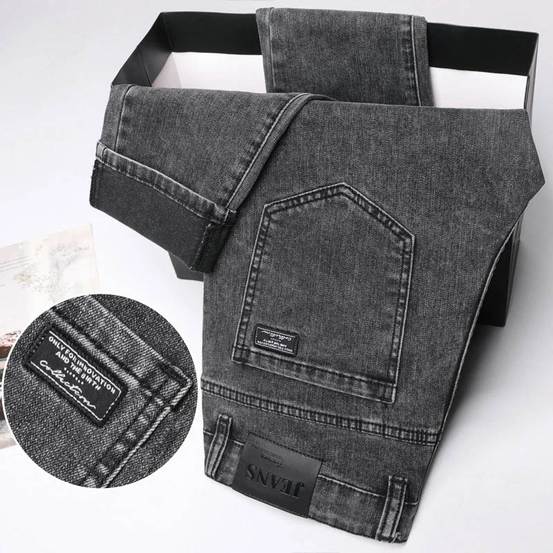2024 Men Slim New Classic Adva - Men'S Fashion Grey Jeans avis et prix