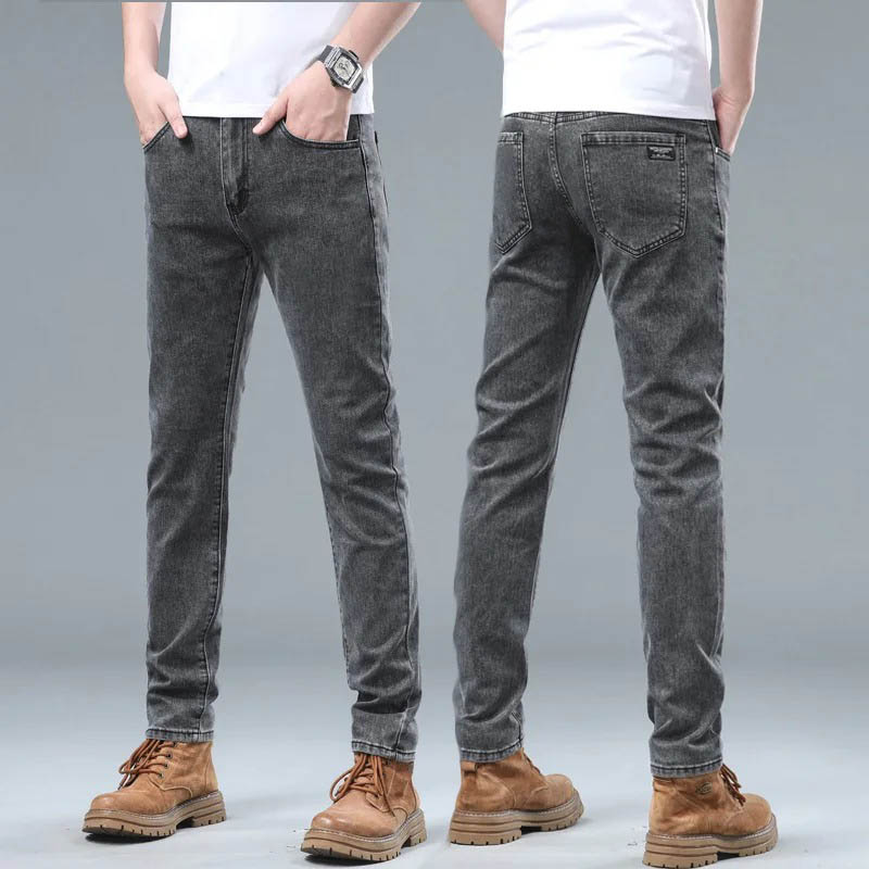 2024 Men Slim New Classic Adva - Men'S Fashion Grey Jeans avis et prix