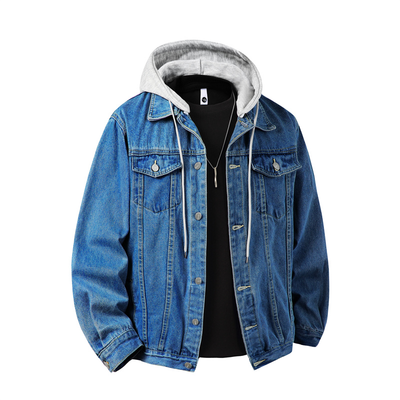 Men Hooded Denim Jacket Men St - Bomber Jacket Men avis et prix