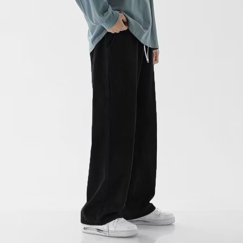 Korean Fashion Men's Baggy Jea - Men'S Fashion Grey Jeans avis et prix