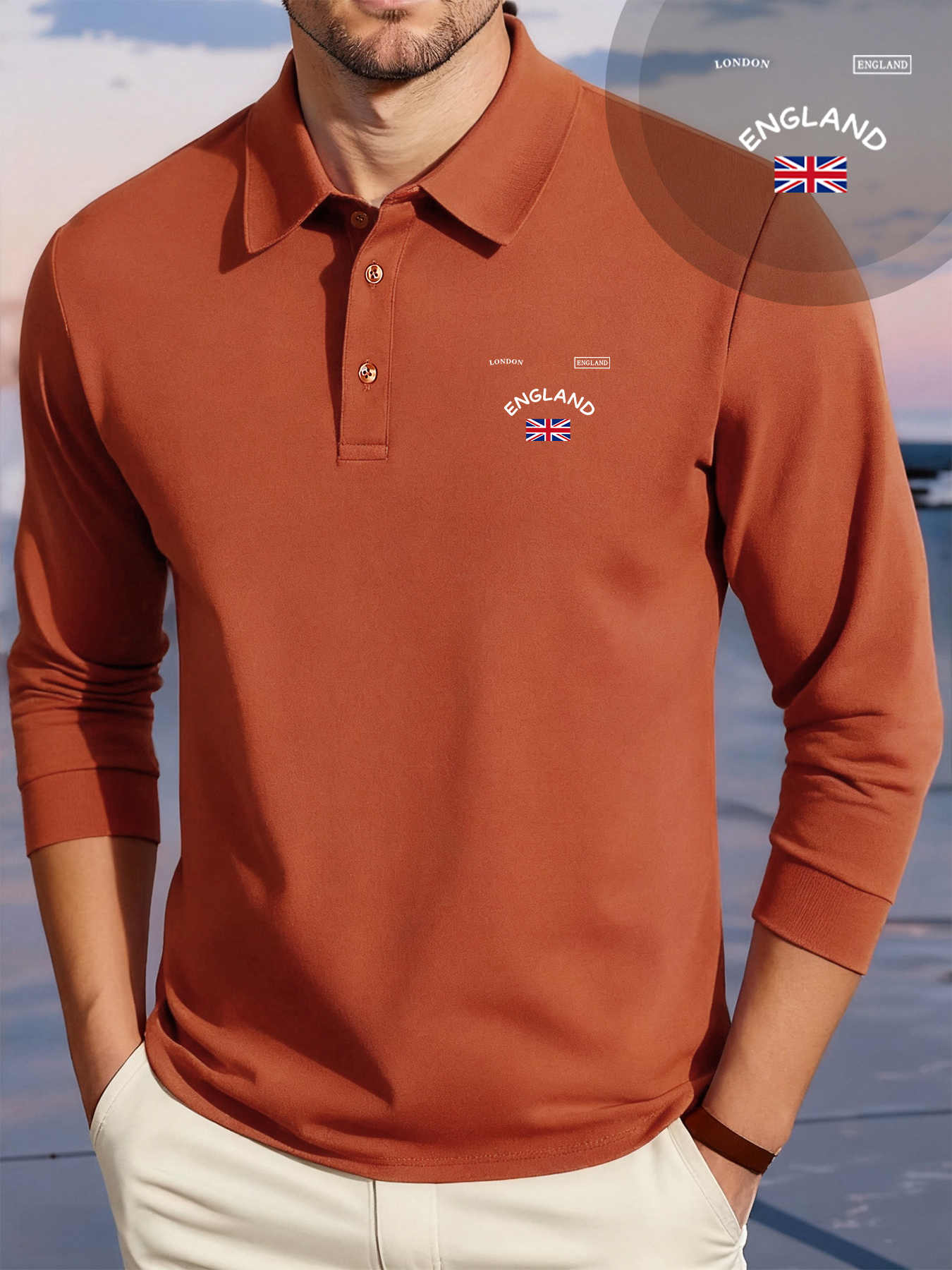London England Flag Printing M - Mens Fashion Dress Shirts avis et prix