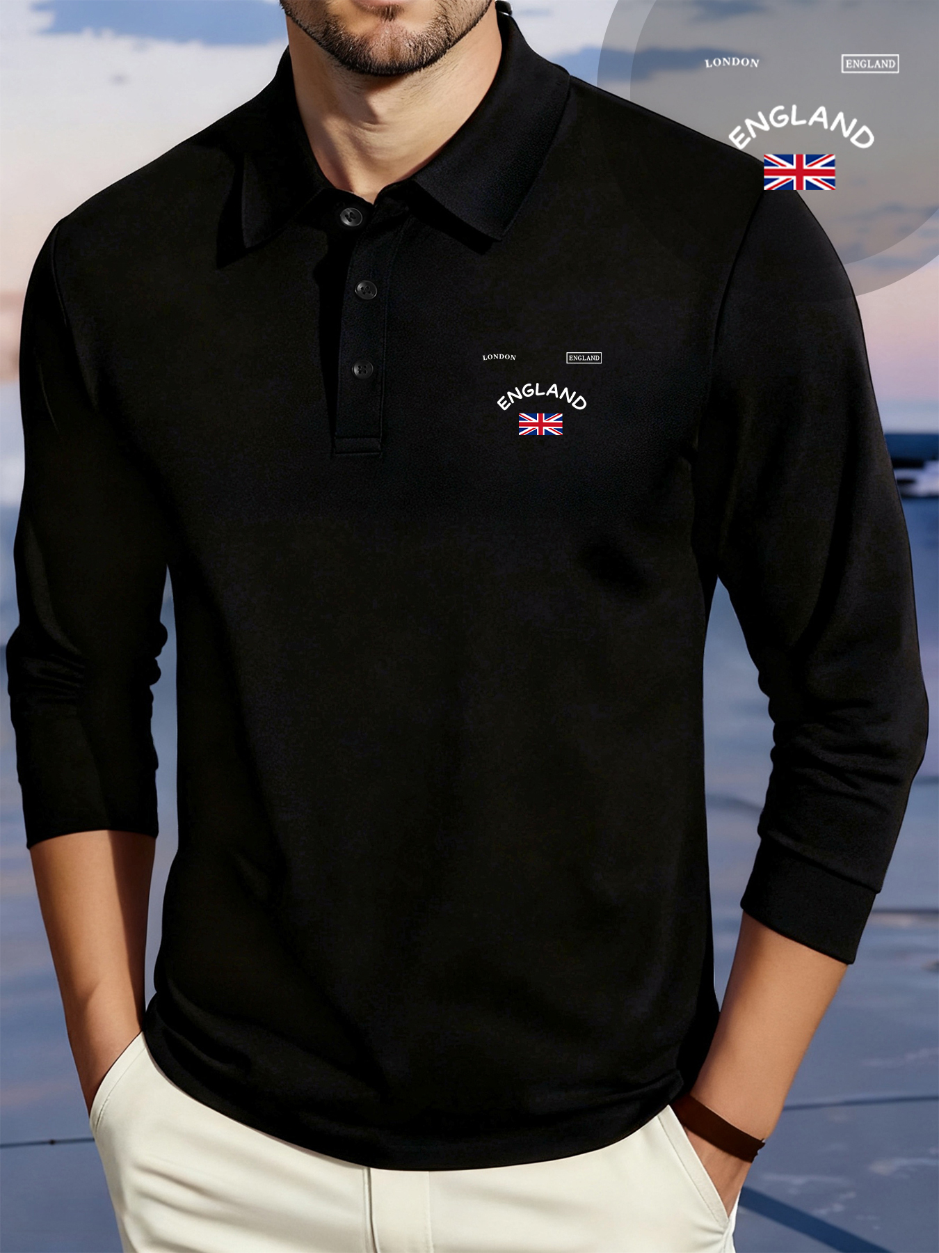London England Flag Printing M - Mens Fashion Dress Shirts avis et prix